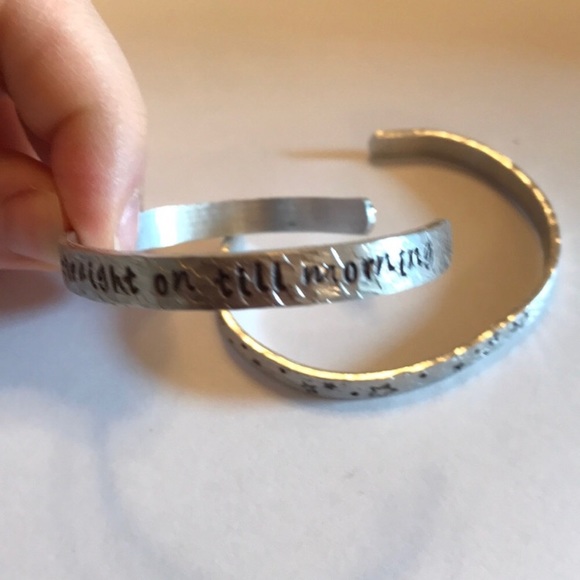 Set of 2 Stamped Metal Bracelets ✨ 🧚♂️ ⭐️ - Picture 3 of 6